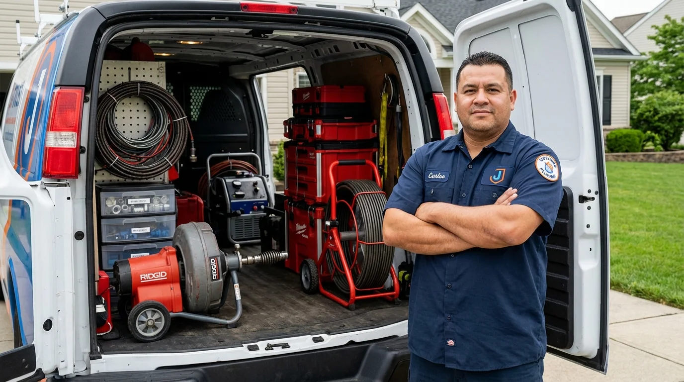 Professional drain cleaning equipment and Johns Plumbing LLC plumber in Santa Clarita