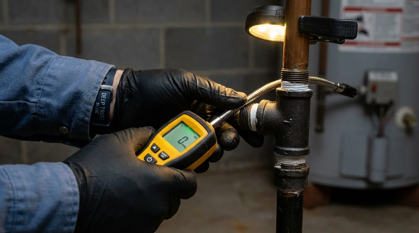 Gas leak detection with electronic sniffer by Johns Plumbing LLC in Santa Clarita