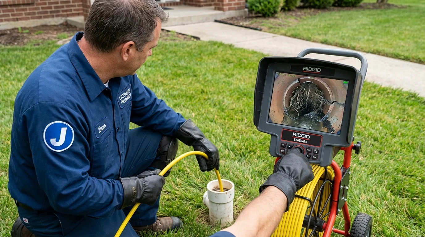 Sewer camera inspection being performed by Johns Plumbing LLC in Santa Clarita